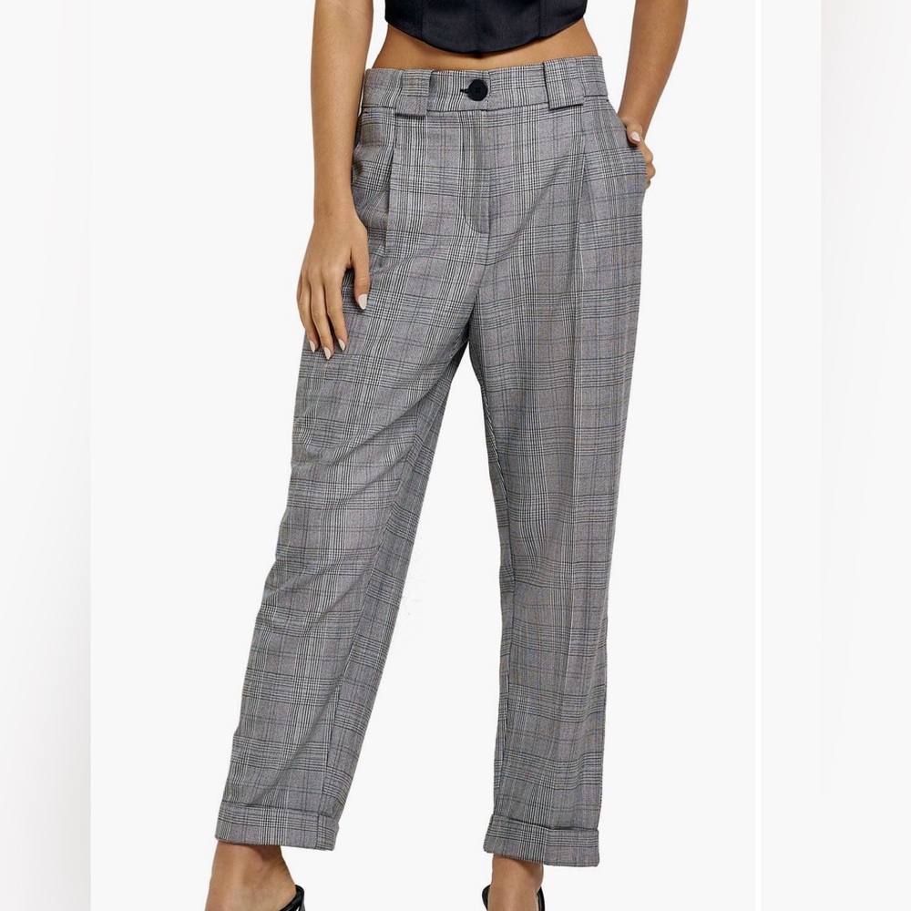 River Island Plaid Women's Trousers
